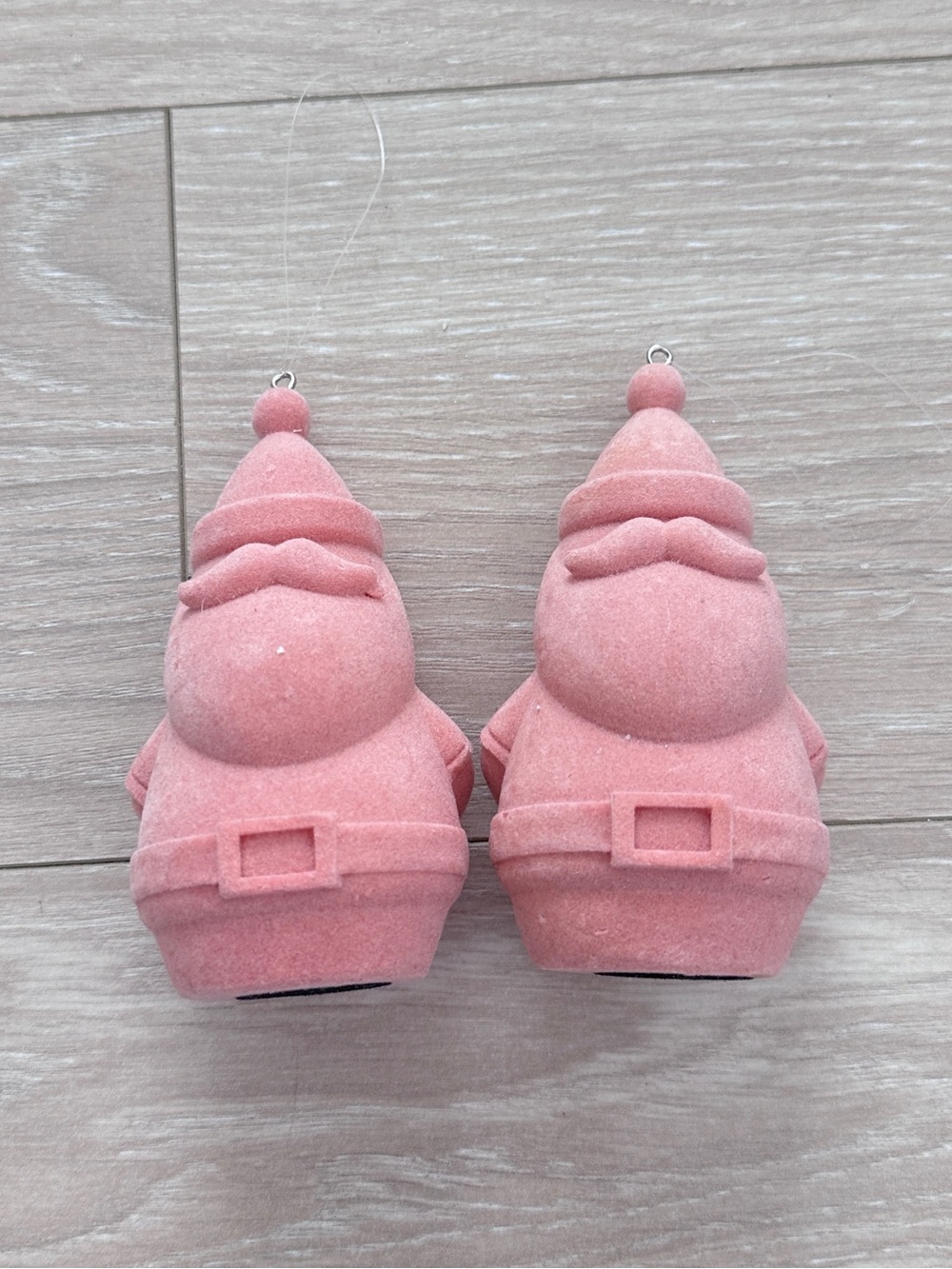 Pink FLOCKED SANTA CHRISTMAS TREE ORNAMENT Target WONDERSHOP Holiday Decor